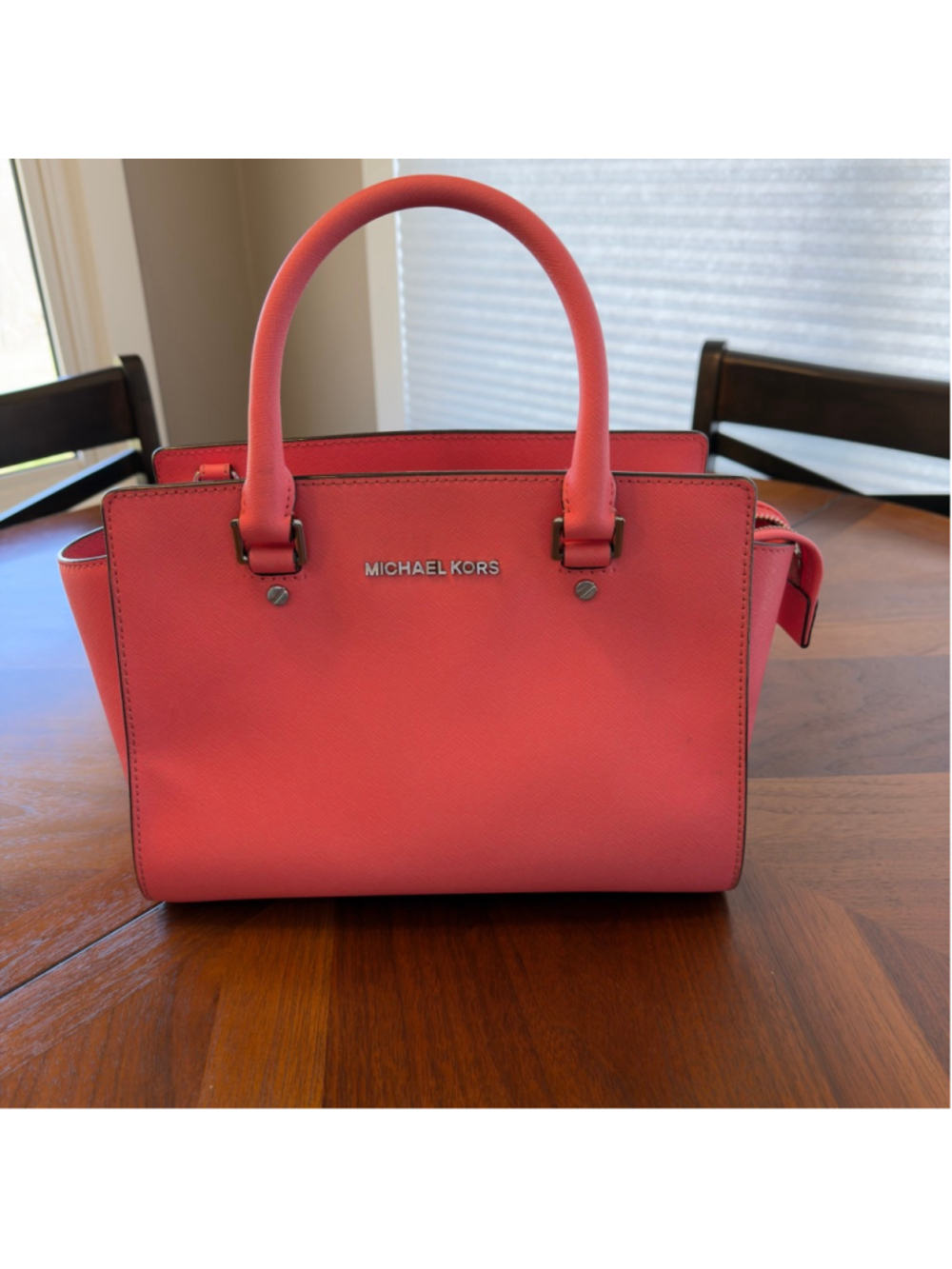 Michael Kors Selma Coral Pink Satchel with Matching Wallet SKU779 - Picture 3 of 16